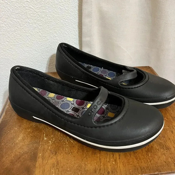 Crocs Womens Black Maryjane Crocband Shoes Y2K 7 Lug Bratz Schoolgirl Oldskool - Picture 1 of 7